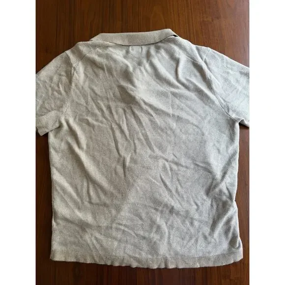 J.Crew Men's Textured Cotton Sweater Polo in Khaki Size L - Picture 3 of 4